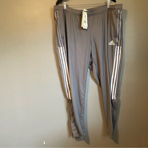 NWT Adidas 3X Womens Grey White Athleisure Tiro Tapered Leg Jogger Pants Ret $45